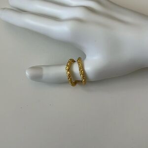 18k brushed gold over sterling silver, gorgeous double line lava gold ring